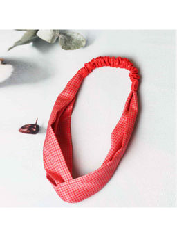 Tossido - Red Checks Soft Satin Criss-Cross Top Headband