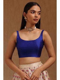 Soch - Womens Indigo Art Silk Solid Padded Stitched Blouse