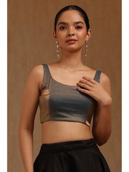 Soch - Womens Grey Glass Tissue Solid Padded Stitched Blouse