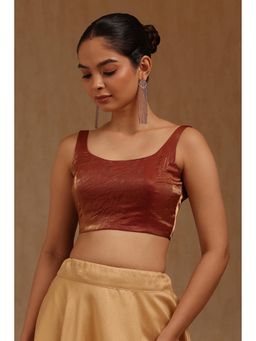 Soch - Womens Rust Glass Tissue Solid Padded Stitched Blouse