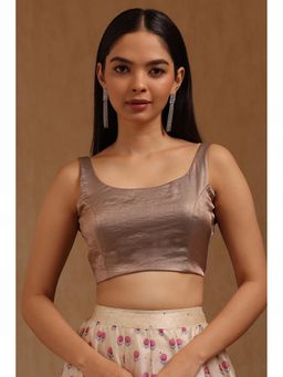 Soch - Womens Grey Glass Tissue Solid Padded Stitched Blouse