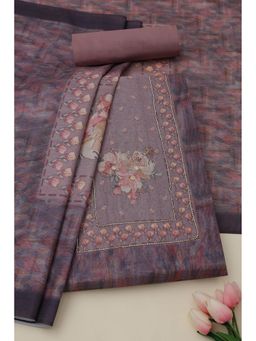 Soch - Womens Lavender Chanderi Unstiched Dress Material With Cutdana