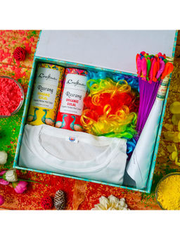 eCraftIndia - Holi Gift Hamper Holi Colors, Balloons Cap, Tshirt & Air Horn Trumpet