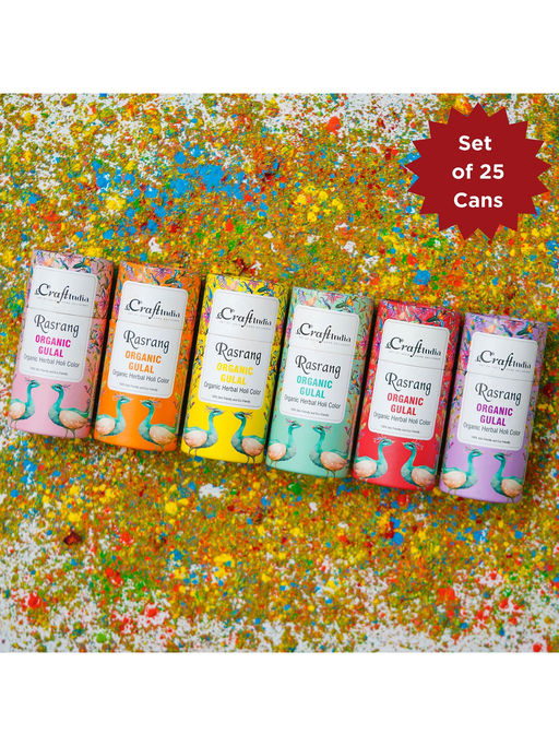 eCraftIndia Rasrang Herbal Gulal Holi Colors (Pack Of 25)