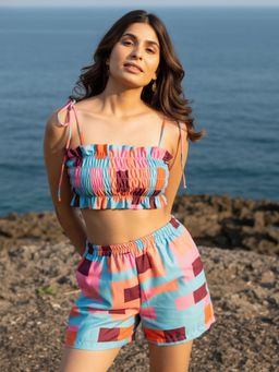 AOBA - Geo Beachwear Co-Ord (Set of 2)