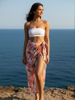 AOBA - Women Multi-Color Floral Swim Cover-Up Skirt