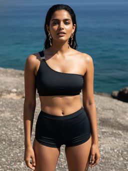 AOBA - One-Shoulder Solid Bikini Set