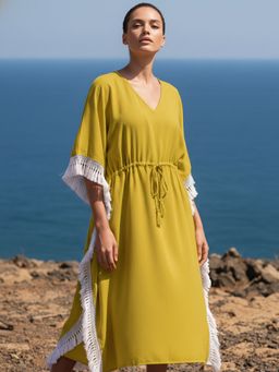AOBA - Women V-Neck Kaftan Midi Dress