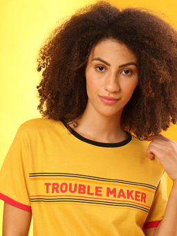 PINACOLADA - Mustard Women Printed Casual Top