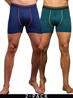 Technosport - Men Multi-Color Solid Trunks with Elasto Lite (Pack of 2)