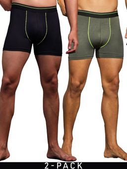 Technosport - Men Multi-Color Solid Trunks with Elasto Lite (Pack of 2)