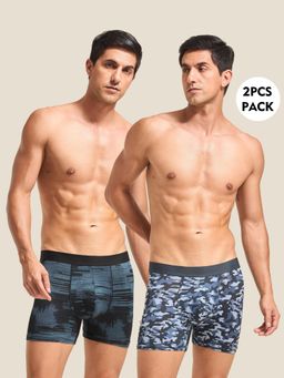 Technosport - Men Multi-Color Printed Trunks with Elasto Lite (Pack of 2)