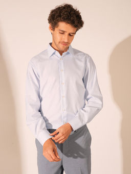 Selected - Men Solid Slim Fit Blue Shirt