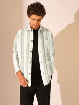 Selected - Men Striped Regular Fit White Shirt