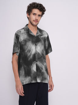 Selected - Men Printed Regular Fit Black Shirt