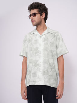 Selected - Men Printed Regular Fit White Shirt