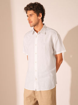 Selected - Men Solid Regular Fit White Shirt