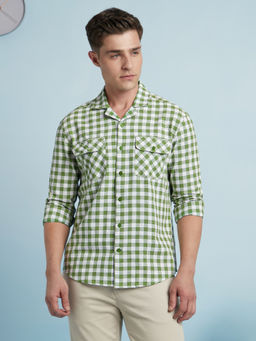 Dennis Lingo - Men Cotton Regular Fit Checks Shirt