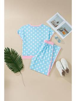 Errabelly - Sky Blue Polka Dot Short Sleeve Top and Pant