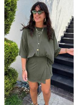 Errabelly - Laurel Green Solid Color Oversize Co-Ord Set