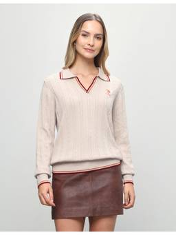 U.S. POLO ASSN. - Women's Cable Patterned Knit Regular Fit Sweater