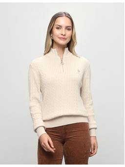 U.S. POLO ASSN. - Women's Cable Patterned Knit Regular Fit Sweater