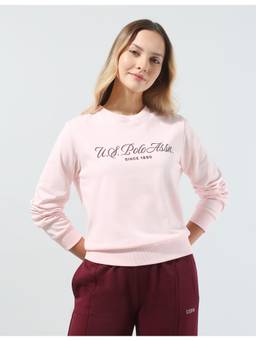 U.S. POLO ASSN. - Women's Typographic Brand Printed Relaxed Fit Sweatshirt
