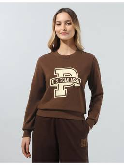 U.S. POLO ASSN. - Women's Typographic Brand Printed Boxy Fit Sweatshirt