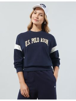 U.S. POLO ASSN. - Women's Brand Printed Boxy Fit Sweatshirt