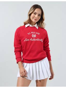 U.S. POLO ASSN. - Women's Typographic Brand Printed Relaxed Fit Sweatshirt