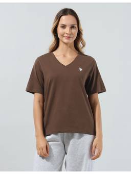 U.S. POLO ASSN. - Women's Solid Regular Fit T-Shirt