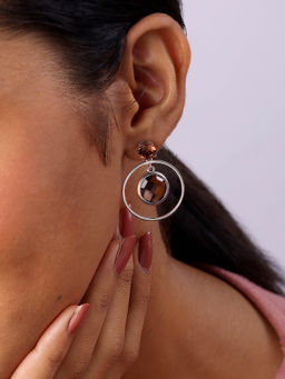 Mia by Tanishq - Contemporary Chic Silver Drop Earrings