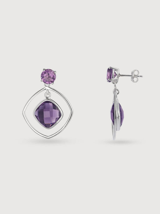 Amethyst Tanishq Gemstone Earrings Buy Mia By Tanishq Bombshell
