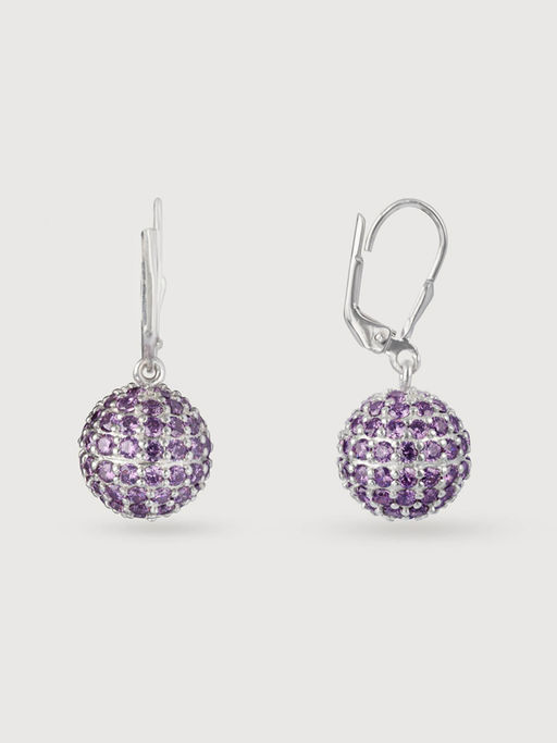 Buy Mia by Tanishq Amethyst Lustre Silver Drop Earrings for Women