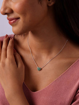 Mia by Tanishq - Evergreen Love Silver Necklace for Women