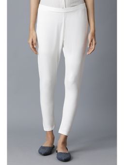 W - Solid Slim Pants White