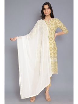 W - Solid Dupatta White