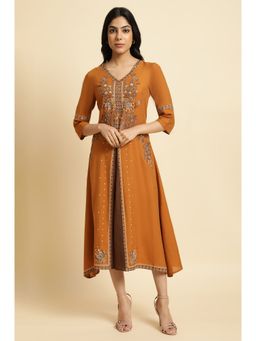 W - Mustard Paisley Dress