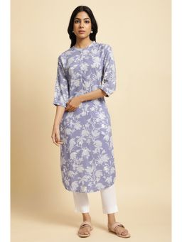 W - Blue Floral Kurta