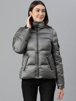 WOODS - Women Charcoal High Neck Jackets