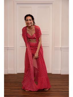 Lavina sippy - Printed Bell Bottom With Top And Cape