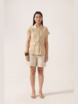 Muvazo - Safari Belle Beige Top With Short Co-Ords