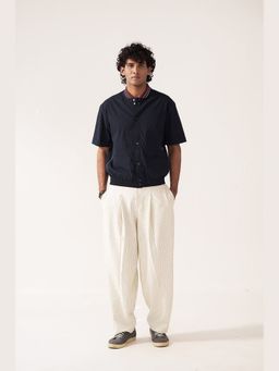 Muvazo - Metro Line Navy Blue Shirt With Pant Co-Ords