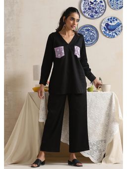 SUI KALA - Kendra Black Top with Pant Co-Ords