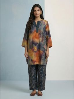 KALISTA - Teal Jenifer Floral Printed Tunic And Pant