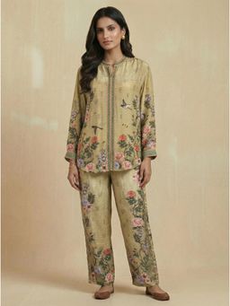 KALISTA - Beige Elsie Floral Printed Top And Pant