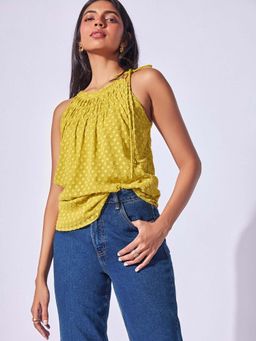 The Label Life - Women Yellow Textured Top
