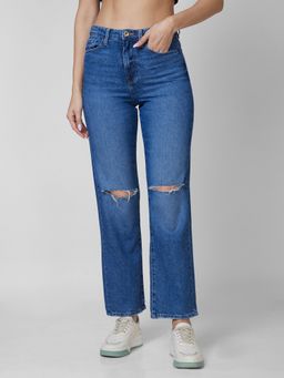 Spykar - Women High Rise Straight Fit Blue Jeans