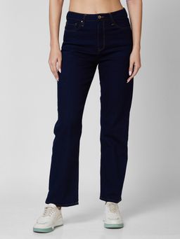 Spykar - Women High Rise Straight Fit Navy Blue Jeans