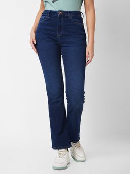Spykar - Women Mid Rise Bootcut Fit Blue Jeans